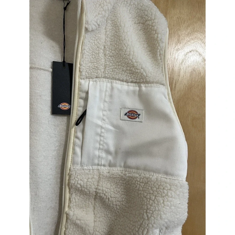 NEW Dickies Workwear‎ Sherpa Ivory Cream White Vest - Small